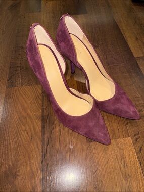 Michael Kors Plum Colored Suede Pointed Toe Pumps size 8.5